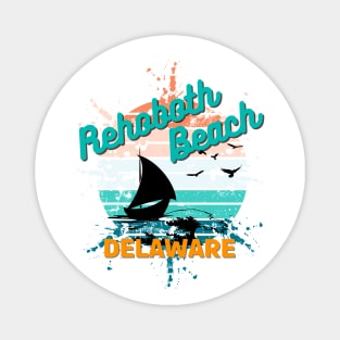 Rehoboth Beach Delaware Retro Vintage Sunset Magnet